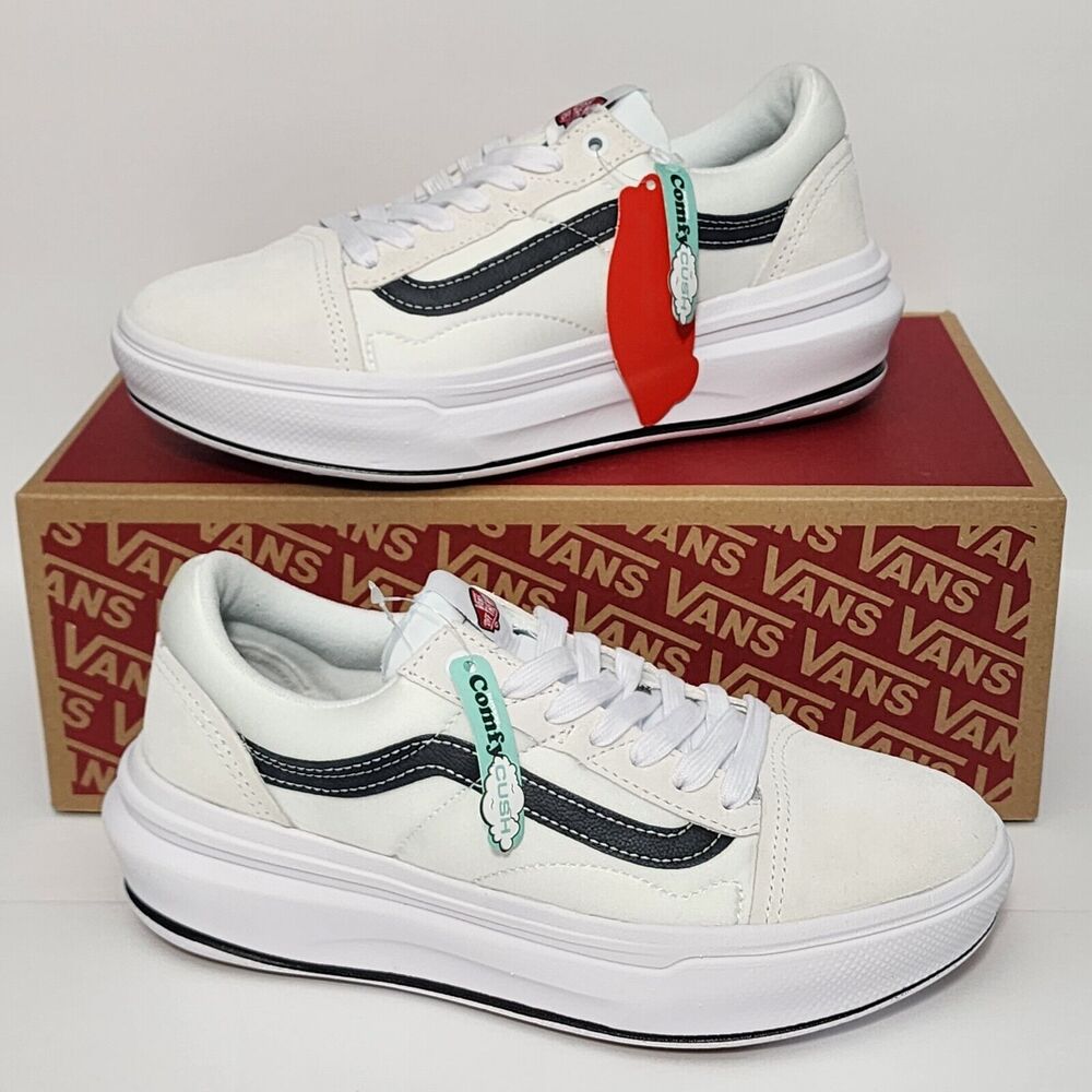 Vans Old Skool Over Shoes White Men's Sz 8.5 Women's Sz 10 Comfy Cush Brand New